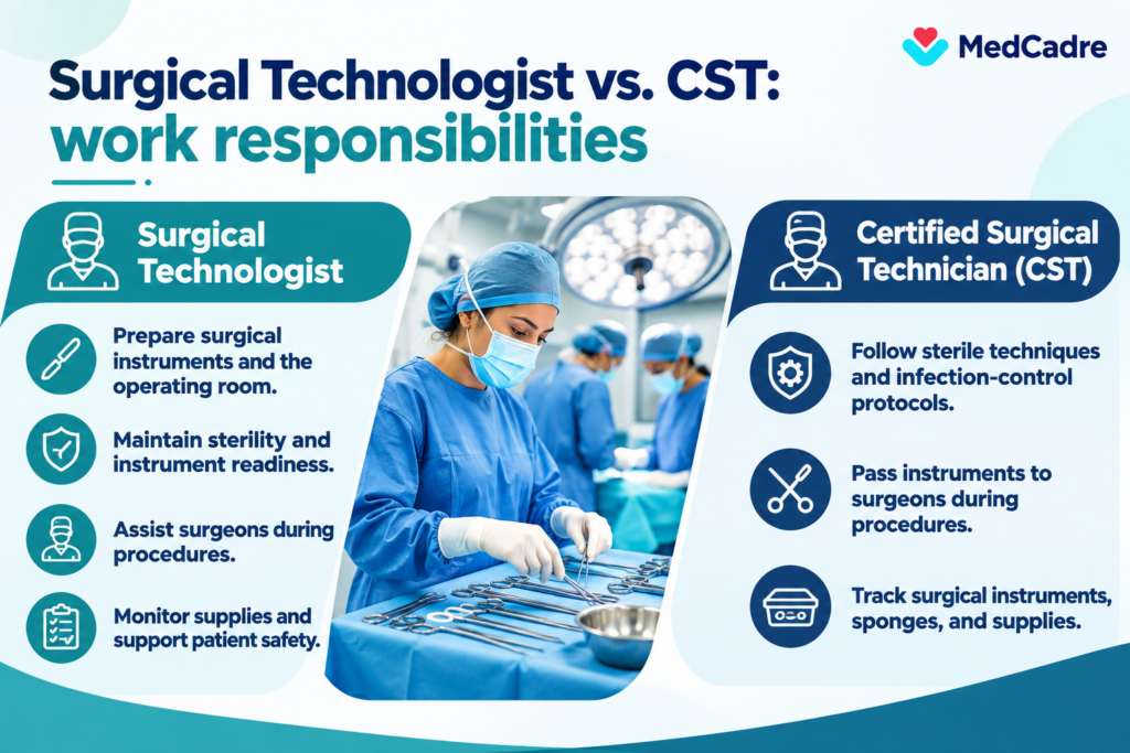 What do surgical technologists and CSTs do? - MedCadre