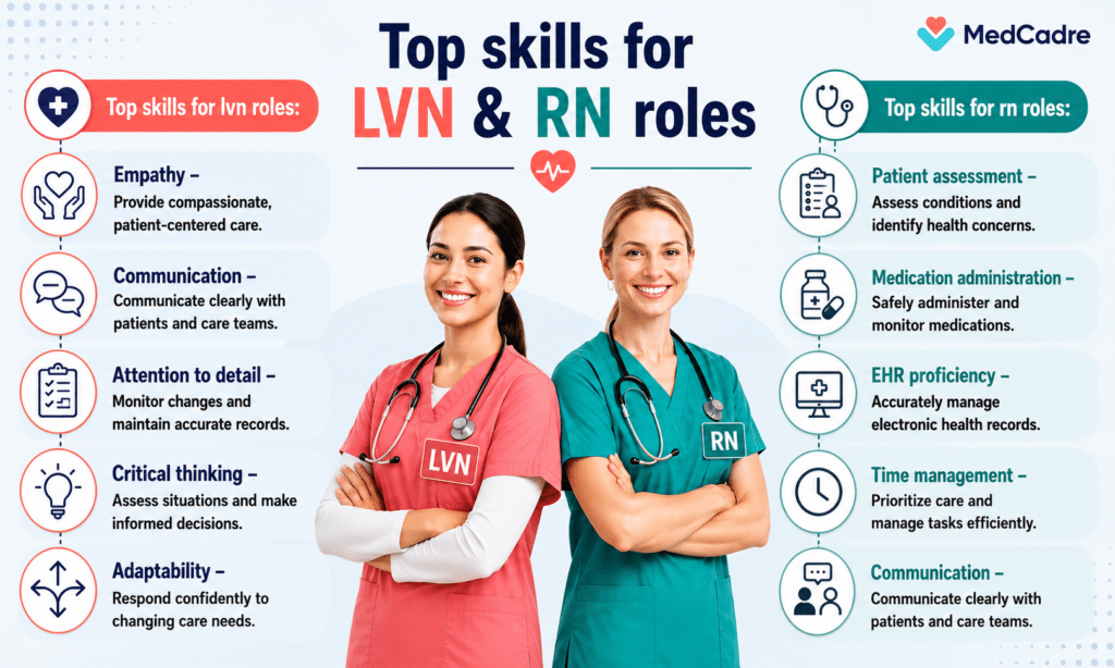 LVN vs RN: Essential Skills & Responsibilities Compared - MedCadre